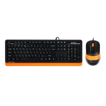 Комплект (клавіатура та миша) A4Tech Fstyler F1010, USB, 1.5m, Black/Orange
