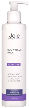 Гель для душу з азелаїновою та мигдалевою кислотами Jole Body Wash AHA Acids Gel 250ml pН 3.8 250мл