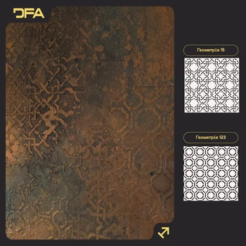 DFA набор 2 трафарета: Геометрический декор своими руками, штукатурка/краска 0.3-1 мм (N00202)