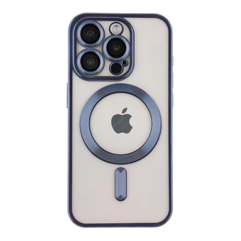 Чохол TPU Metallic Chrome Full Camera with Magsafe для iPhone 13 Pro Chrome Dark Blue