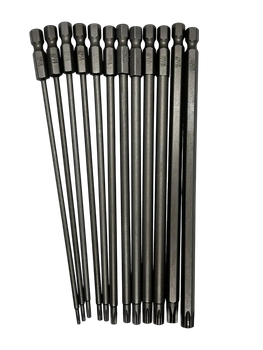 Набор магнитных битов 12 шт, 150 мм. Torx (шестилучевая с отверстием)