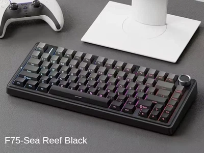Клавіатура AULA F75 Reef Black Ігрова Безпровідна Механічна 2.4G/Bluetooth/Дротове RGB