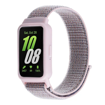 Ремінець на липучці Nylon для фітнес-браслету Samsung Galaxy Fit 3 Pink Sand