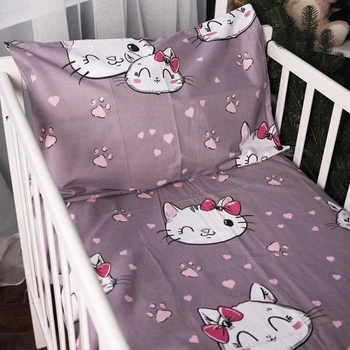 Простынь MirSon Бязь 17-0691 Cat with a paw 150 х 220 см (2200010455564)