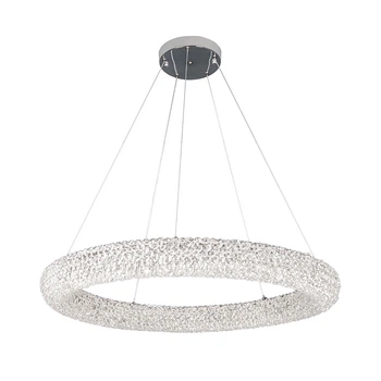 Люстра подвесная светодиодная хрустальная LED кольцо Levistella 7897200 (800) CH хром