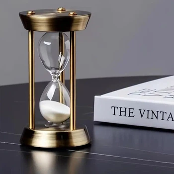 Годинник пісочний металевий, 1 хв., 12,5 х6 см, бронза (3005143)