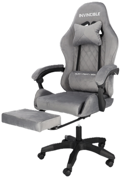 Ігрове крісло Hedo 100050 з висувною підставкою для ніг Сіре (5907184130125)