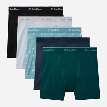 Набор трусов боксеров мужских бавовняних Calvin Klein 894381222 L 5 шт Разноцветный (1159851296)