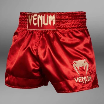 Шорты для тайского бокса и кикбоксинга Venum Classic (Muay Thai Shorts) красный р. 2XL (Рост: 185–190 см | Вес: 85–90 кг)