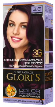 Крем краска для волос Glori's 3.6 Баклажановый 2 применения