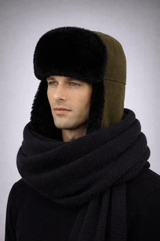 Чоловіча шапка вушанка One-size Хакі