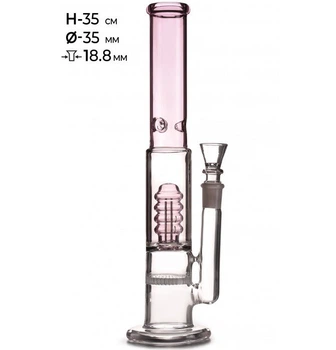 Бонг стеклянный Mistiq 35cm 35mm Боросиликатное стекло Классический водный фильтр в современном формате Охлаждённый пар и комфортную тяга