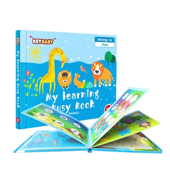 Дитяча розвиваюча книга Busy Book Монтессори, тактильная книга с липучками Keybaby для детей, бизибук, Animals