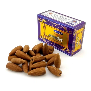 Благовония Natural Lavender Backflow Cones Satya 24шт/уп. Арома-конусы с обратным потоком Лаванда (34978)