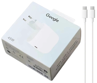 Комплект Зарядний блок з кабелем Google для швидкого заряджання смартфонів Google Pixel 45W USB-C Charger EU