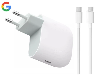 Комплект Зарядний блок з кабелем Google 45W для швидкого заряджання смартфонів Google Pixel USB-C Charger EU ( Без коробки )
