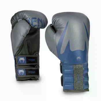 Боксерские перчатки Venum Reverso Boxing storm grey/royal blue 16 унций