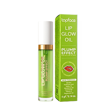 Масло для увеличения объема губ TopFace Lip Glow Oil Plump Effect, 4 г (PT216), 04 Mint Мятный аромат