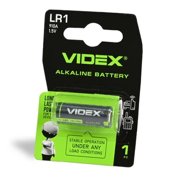 Батарейки щелочные Videx N (LR1/E90), 1.5 В, 1 шт