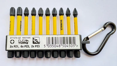 НАБІР УДАРНИХ БІТ НАКОНЕЧНИКІВ 57мм DeWALT Pozidriv EXTREME DT7276-QZ 10шт
