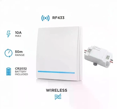 Комплект бездротового вимикача з реле Smartul RB1 RF433 White