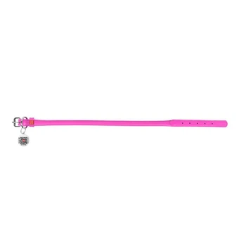 Нашийник для собак шкіряний Waudog Glamour круглий з QR паспортом х 10 мм х 33-41 см Рожевий (35057 Col)