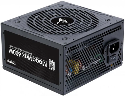 Блок питания Megamax (600W), 83%, 80+ White, 120мм, 1xMB 24pin(20+4), 2xCPU (8pin+4pin) 4xM Zalman (2000003307937)