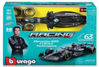 Металева модель автомобіля Bburago Racing Kit Mercedes-AMG болід F1 W14 E Performance George Russell #63 масштаб 1:24 18-28509 (4893993285099)