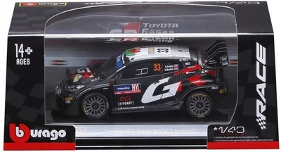Металева модель автомобіля Bburago Race Toyota GR Yaris Rally1 Hybrid #33 Elfyn Evans Scott Martin масштаб 1:43 18-38316 (4893993383160)
