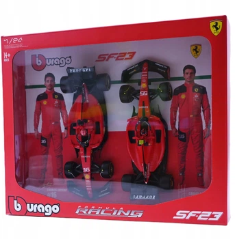 Набір металевих моделей автомобілів Bburago Racing Formula Ferrari SF-23 болід F1 набір болідів 2 шт масштаб 1:24 18-26817 (4893993268177)