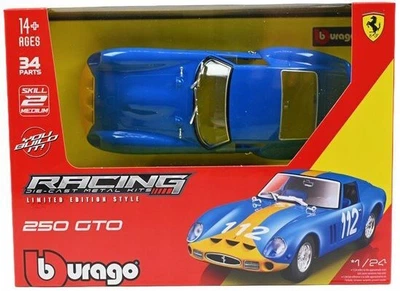 Металева модель автомобіля Bburago Racing Kit Ferrari 250 GTO масштаб 1:24 Синій 18-26585 (4893993265855)