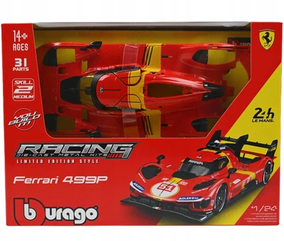 Metalowy model samochodu Bburago Racing Kit Ferrari 499P LMH 1:24 Czerwony 18-26587 (4893993265879)