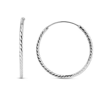 Сережки-кільця (конго) срібні без каменів Silver Style (521186 sku:4200012121649)