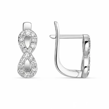 Серьги серебряные Бесконечность с россыпью Silver Style (24211.12 sku:2300103961108)