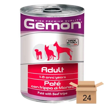 Влажный корм Gemon Dog Wet Adult для собак (с говяжьим рубцом), 400 грамм - 24 шт 70387804-24sht