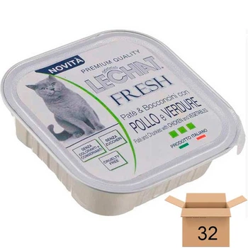Влажный корм Monge LCE Cat Wet Fresh для котов с курицей и овощами (паштет), 100 грамм - 32 шт 70008617-32sht