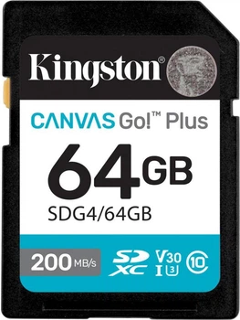 MicroSDXC Kingston 64 GB SDXC Canvas Go! Plus UHS-I U3 V30 Class 10 (SDG4/64GB)