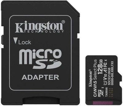 MicroSDXC Kingston 128 GB microSDXC Canvas Select Plus Gen3 + SD-Adapter SDCS3/128GB