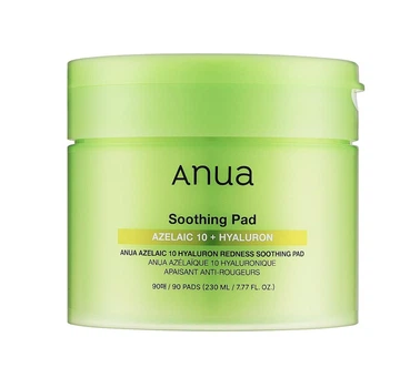 Успокаивающие тонер-пады для лица Anua Azelaic 10% Hyaluron Redness Soothing Pad с азелаиновой кислотой (90 шт)