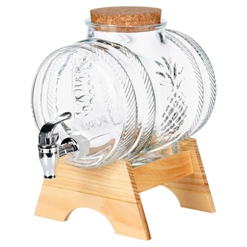 Скляна банка для напоїв Vilde з краном і підставкою 3 л (5904316491703)