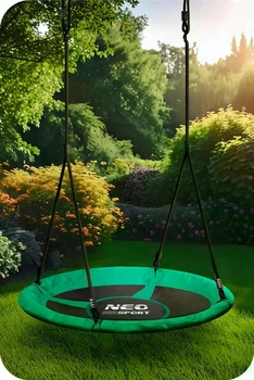 Детские подвесные качели‑гнездо Neo‑Sport Swingo, диаметр 105 см, зелёные, нагрузка до 150 кг