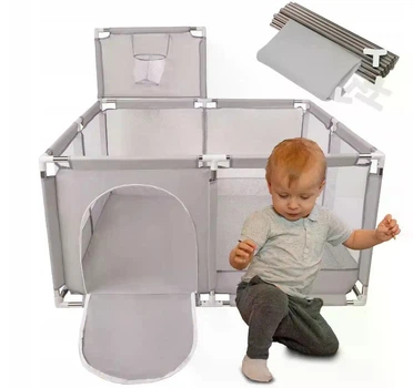 Манеж Selonis Grey Play Arena 125×125 см серый складной манеж с корзиной