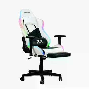 Компьютерное кресло Virgo X3 RGB Light White для гейминга с подсветкой