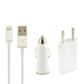 Сетевое зарядное устройство+автомобильное зарядное устройство+Usb iPhone 5 White