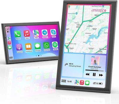 Портативный 7" экран для авто Krunia с Apple CarPlay и Android Auto