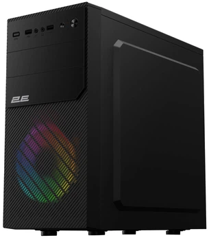 Корпус Basis RD850 без БП 1xUSB3.0, 2xUSB2.0, 1x120мм ARGB, VGA 290мм, Metal Side Panel, mATX, чо 2E 000331311