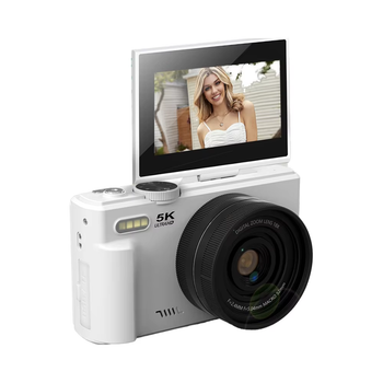 Цифровая камера 5K 75 Мп с 18× White оптическим зумом, Wi-Fi, автофокусом и флип-экраном