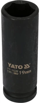 Головка торцевая ударная YATO шестигранная удлиненная 1/2" 19 мм (YT-1039)