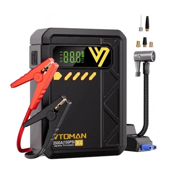 Пусковое устройство VTOMAN X4 2500A с компрессором 150 PSI Jump Starter 12В, бензин до 8.5 л дизель до 6.0 л Повербанк