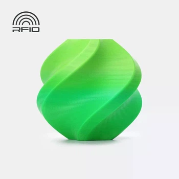 PLA-пластик Філамент Bambu Lab PLA Basic Gradient Mint Lime (10904) для 3D-принтера - 1Кг, 1.75mm Градієнт Мятно Лаймовий та з RFID чіпом Міткою (NFC)
